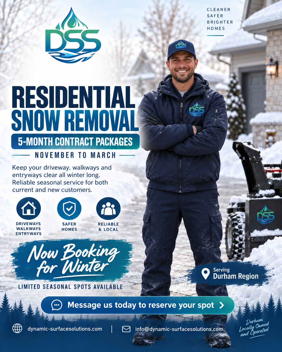 Dynamic Surface Solutions Residential Snow Removal seasonal service flyer