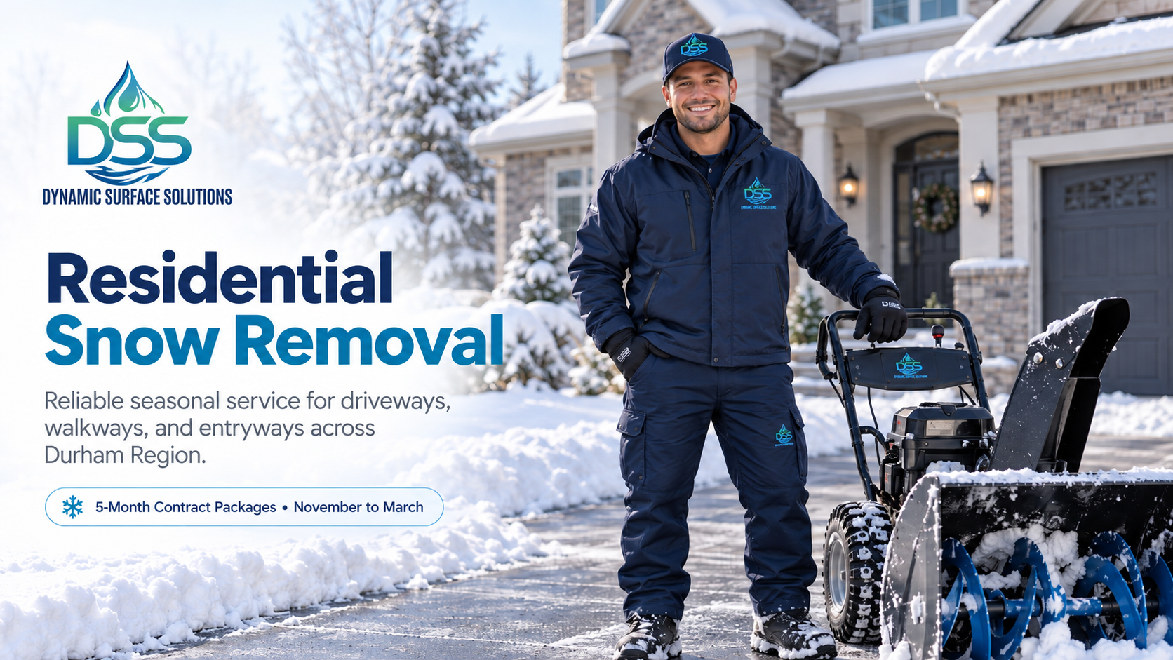 Dynamic Surface Solutions residential snow removal service in Durham Region