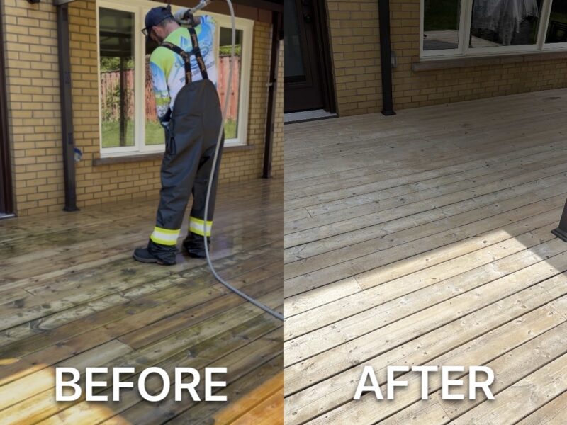 Wood deck cleaning | Oshawa, ON