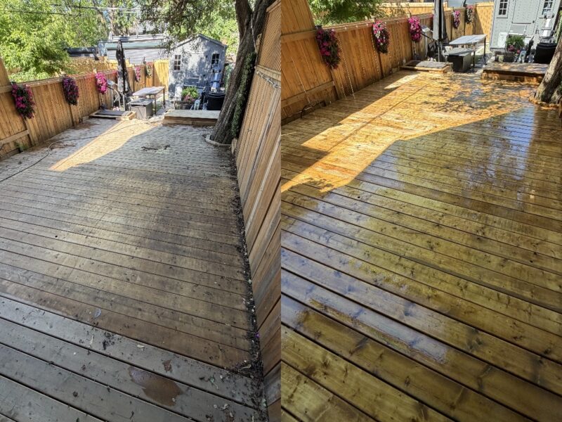 Wood deck cleaning | Toronto, ON