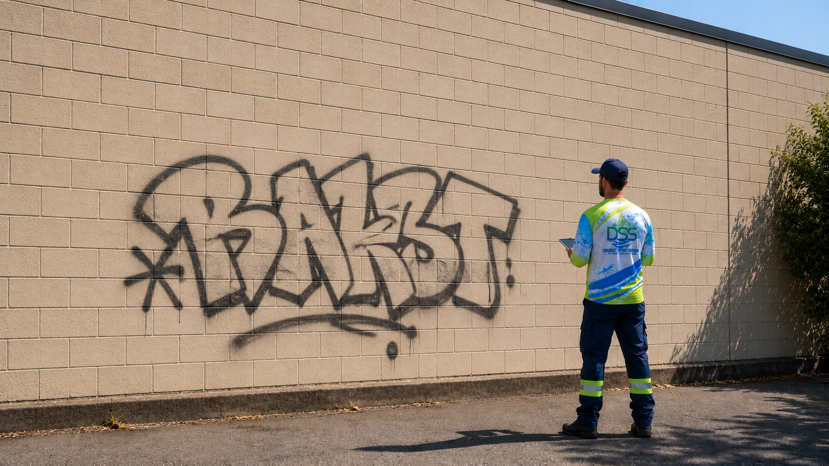 Graffiti before and after removal
